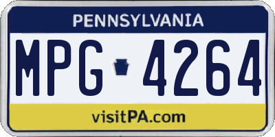 PA license plate MPG4264