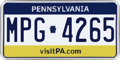 PA license plate MPG4265