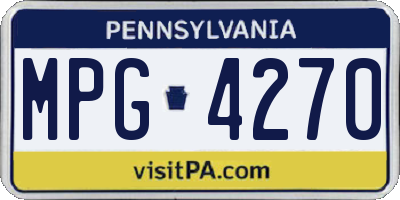 PA license plate MPG4270