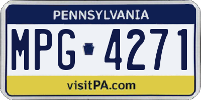 PA license plate MPG4271