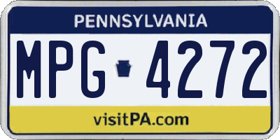 PA license plate MPG4272