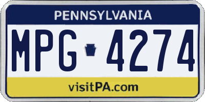 PA license plate MPG4274