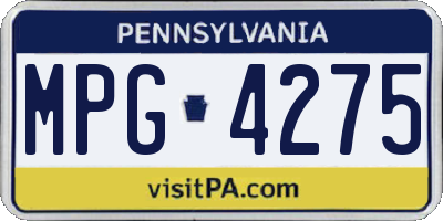 PA license plate MPG4275