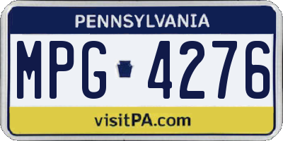 PA license plate MPG4276