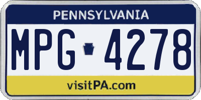 PA license plate MPG4278