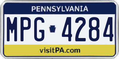 PA license plate MPG4284
