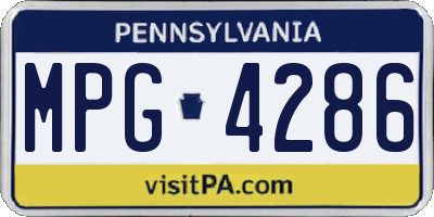 PA license plate MPG4286