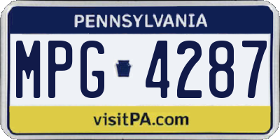 PA license plate MPG4287