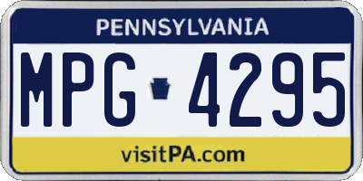 PA license plate MPG4295