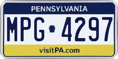 PA license plate MPG4297
