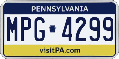 PA license plate MPG4299