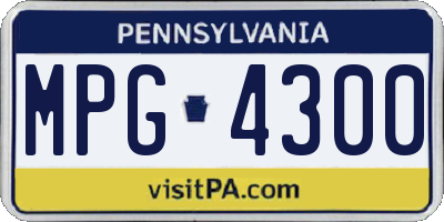 PA license plate MPG4300
