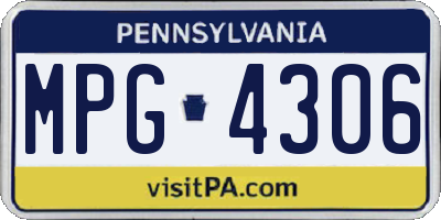 PA license plate MPG4306
