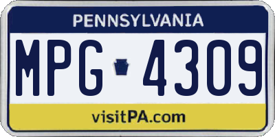 PA license plate MPG4309
