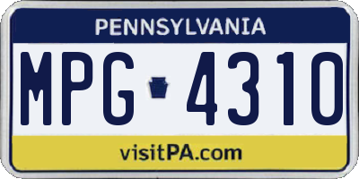 PA license plate MPG4310