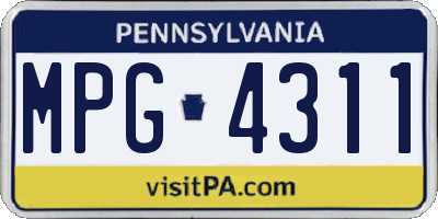 PA license plate MPG4311