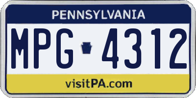 PA license plate MPG4312