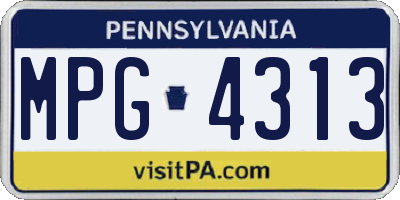 PA license plate MPG4313