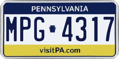 PA license plate MPG4317