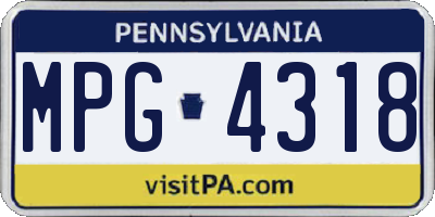 PA license plate MPG4318