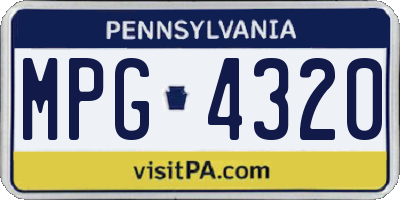 PA license plate MPG4320