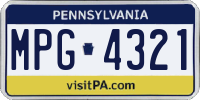 PA license plate MPG4321