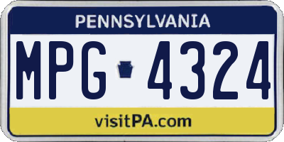 PA license plate MPG4324