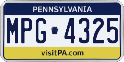 PA license plate MPG4325