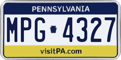 PA license plate MPG4327