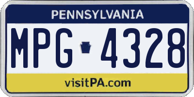 PA license plate MPG4328