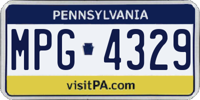 PA license plate MPG4329