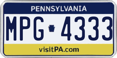 PA license plate MPG4333
