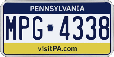 PA license plate MPG4338