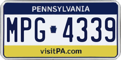 PA license plate MPG4339
