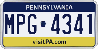 PA license plate MPG4341