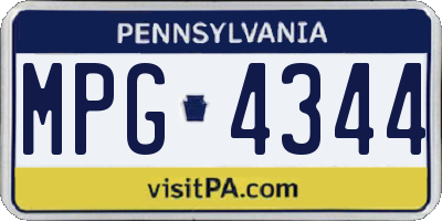 PA license plate MPG4344