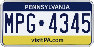 PA license plate MPG4345