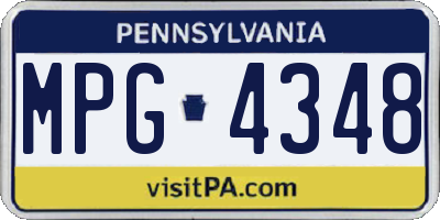PA license plate MPG4348