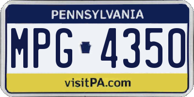 PA license plate MPG4350