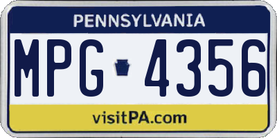 PA license plate MPG4356