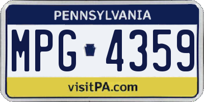PA license plate MPG4359
