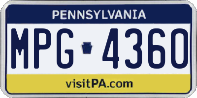 PA license plate MPG4360