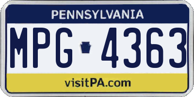 PA license plate MPG4363