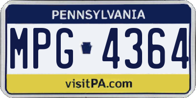 PA license plate MPG4364