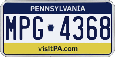 PA license plate MPG4368