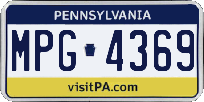 PA license plate MPG4369