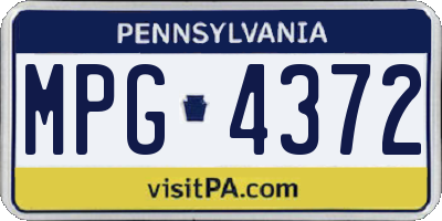 PA license plate MPG4372