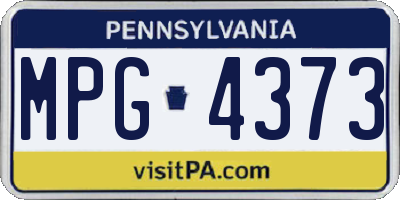 PA license plate MPG4373