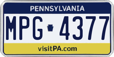 PA license plate MPG4377