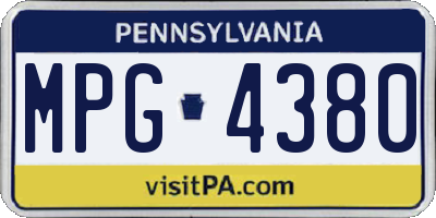 PA license plate MPG4380